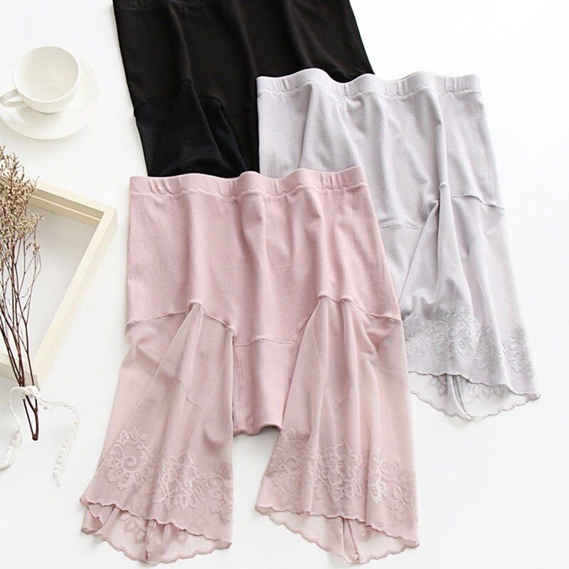 De talla grande pantalones cortos bajo falda de encaje Sexy Anti rozaduras muslo Braga pantalón de protección damas pantalones ropa interior ropa de gran tamaño pantalones de seguridad de las mujeres