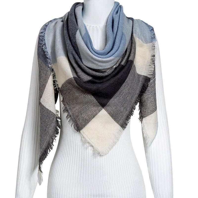 Evrfelan femmes écharpe de hiver foulards femme cou porter Plaid bufanda Triangle forme écharpe: C26