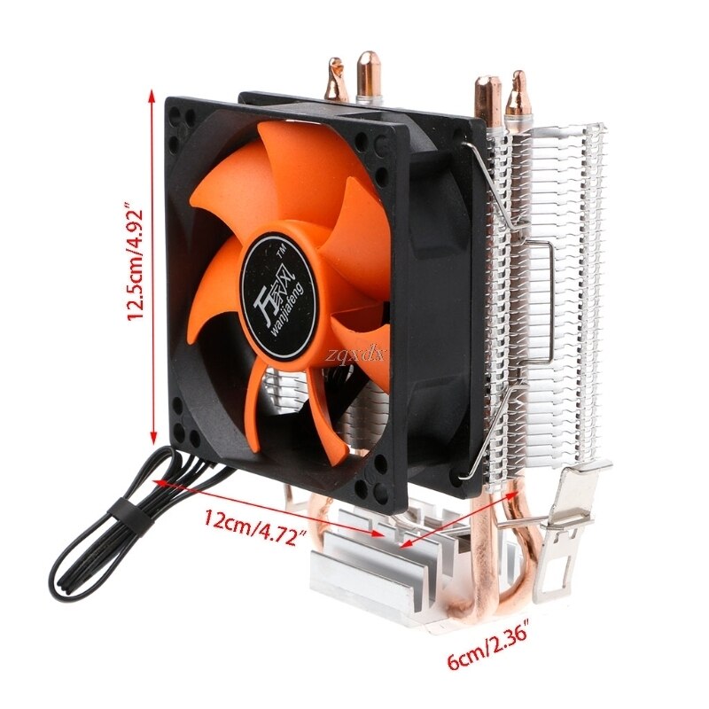 Fan Kühler Dual Heatpipe Aluminium PC CPU Kühler Lüfter Für Intel 775/1155 AMD 754/bin2 Schiff