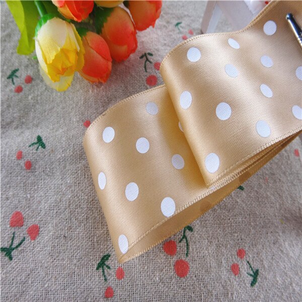 1-1/2 "38mm 5 Yards Stippen Gedrukt Satijn Lint Cadeau Verpakking DIY 100% Polyester Handgemaakte Materialen YM18010113: 835