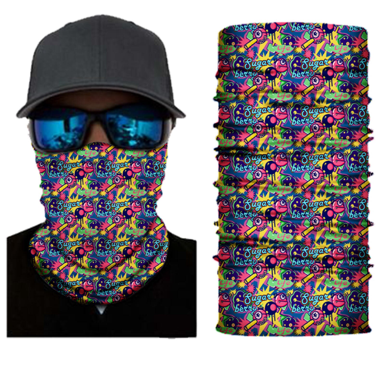 Printed Seamless Bandana Sports Headband Balaclava Neck Buff Outdoors Washable Mask Scarf Face Shield Women Men Spider Punisher