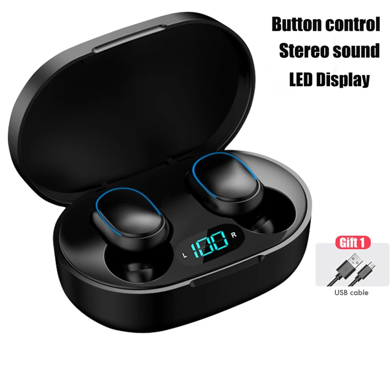 Original A7S TWS Headset Wireless Earphones Bluetooth Headphones Sport Stereo Fone Bluetooth Earbuds for Xiaomi Huawei iPhone: black