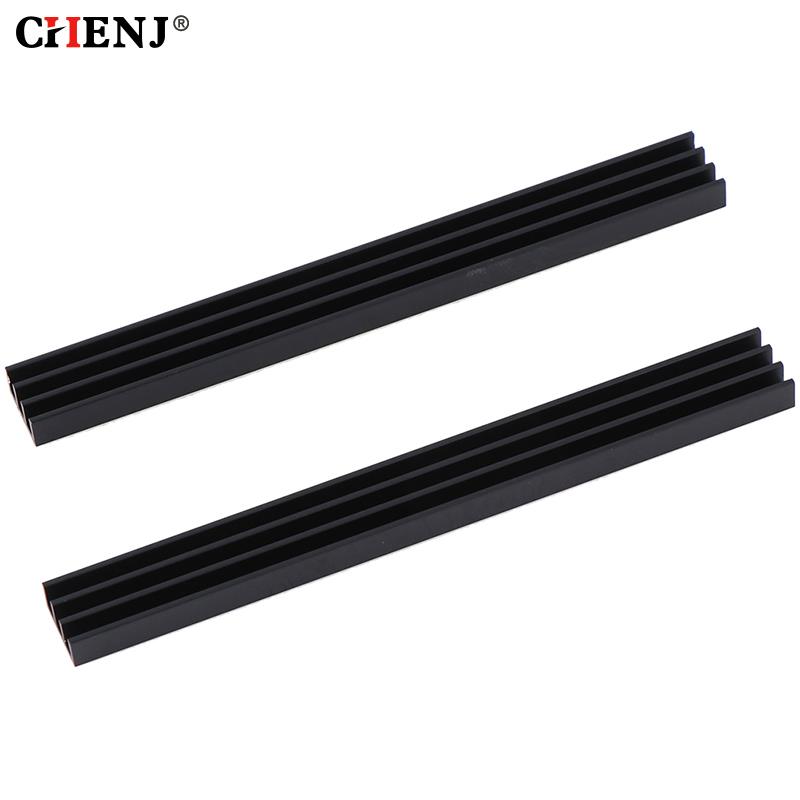 2 Stuks Aluminium Radiatoren Zwart Heatsink Koellichaam Koeling Koeler Voor Elektronische Chip Ic Led Computer Met Thermisch Geleidende Tape