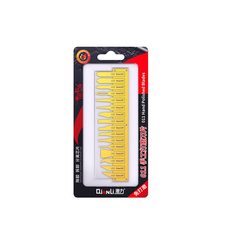 Qianli 011 antideslizante Metal bisturí utensilios con cuchillas Kit cortador cuchillos de grabado artesanal apertura reparación para teléfono PCB bisturí herramientas de CPU: No handle