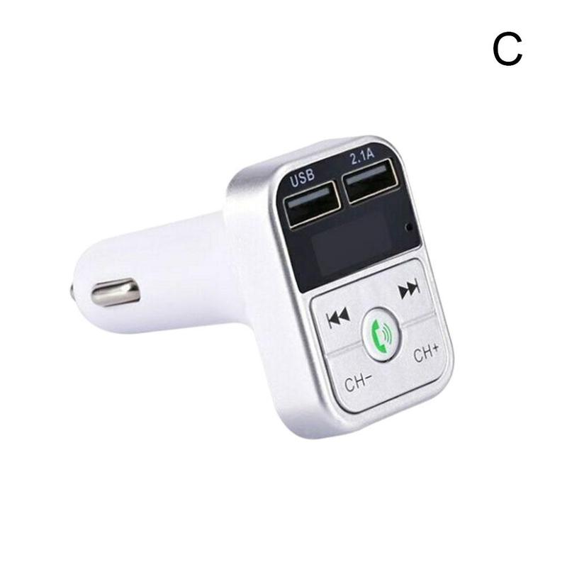 Car Kit Handsfree Wireless Bluetooth FM Transmitter LCD MP3 Player USB Charger 2.1A Car Accessories Handsfree Auto: C