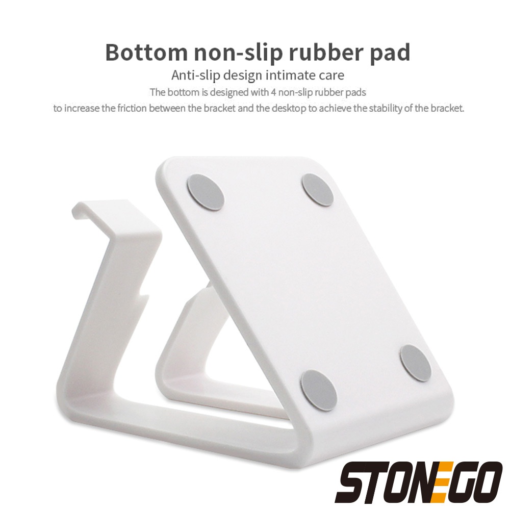 STONEGO 1 szt. Uchwyt na telefon przy biurku trójkątny stojak przenośny do Tablet z funkcją telefonu komórkowego uniwersalny plastikowy stojak na telefon