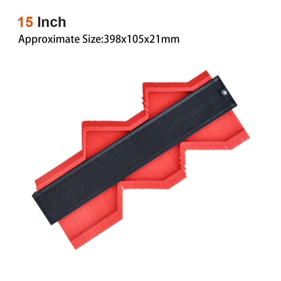 GOXAWEE 5/10/15/20 Inch Plastic Contour Gauge Profile Copy Gauge Contour Duplicator Template Tiling Laminate Tiles Marking Tool: 15 Inch Red Color