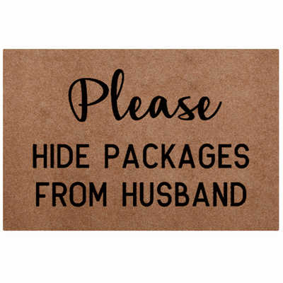 Tapete deocorativo para porta frontal, tapete para casa, exterior, interno, preto, de fibra de poliéster, antiderrapante, tapete para chão, sapatos tapetes: Hide Packages