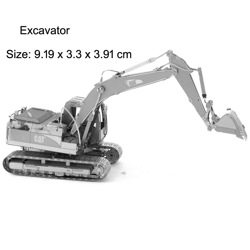 Engineering vehicle 3D Metal Puzzle Wheel Loader Crawler Crane Truck model KITS Assemble Jigsaw Puzzle Toys For Children