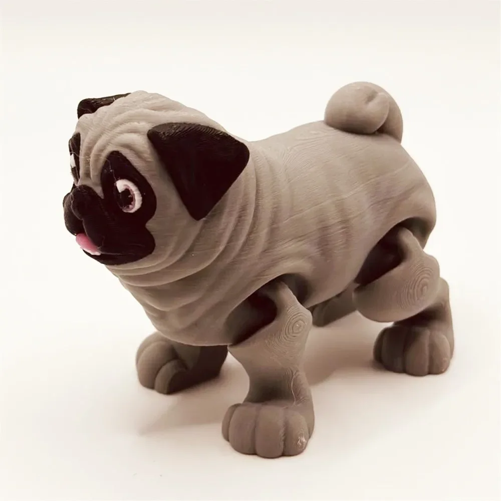Oppgrader 3d -trykk dyrehund revefigur flerleddet bevegelig for kawaii-romdekor barnehjemstilbehør: Klar
