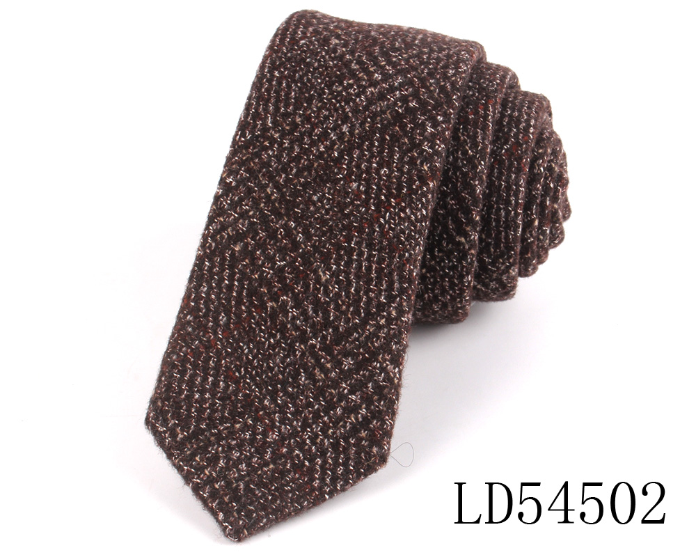 Cravatte sottili in lana per uomo Donna Cravatte casuale a righe Cravatte strette Ragazzo Ragazze Cravatta di lana Gravata Regalo Cravatte uniformi: nero