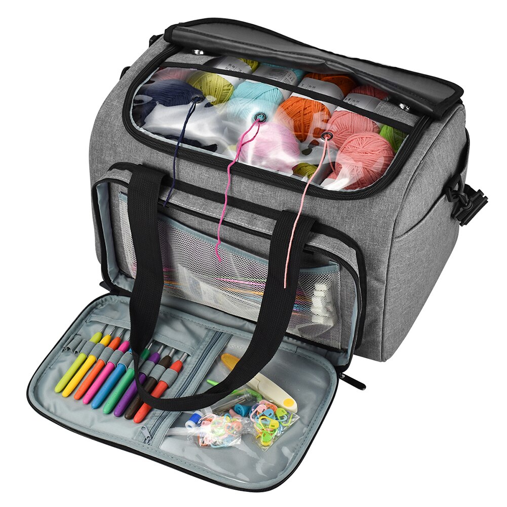 Storage Bag For Crochet Knitting Accessory Crochet Hooks Thread DIY Convenient Holder Wool Brooch Knitting Sewing Box: 01