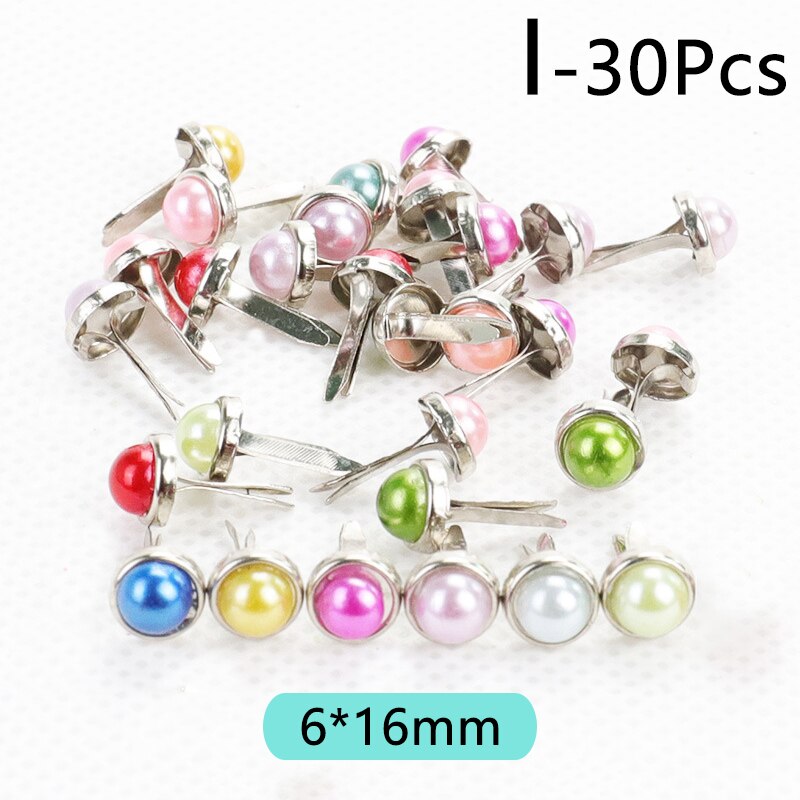 Mini clavos de Metal con patrón de mezcla, hechas a mano álbum de recortes de manualidades, accesorios para manualidades, decoración del hogar, sujetador con adornos Brad, 30 Uds.: I