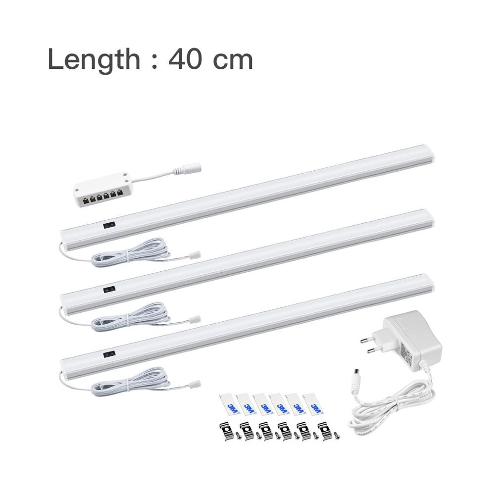 Dimmable Hand scan sensor LED Bar Light Wall Lamp Bedroom wardrobe Led Lighting Tube Wine cooler Lamp Kitchen Lamp Table Lamp: 3x40cm- adapter