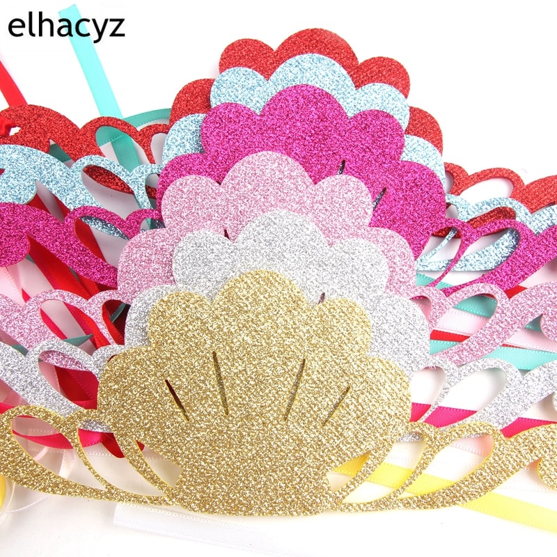 Meisjes Glitter Mermaid Hoofdband Voor Kids Zomer Shiny Shell Satijnen Haarband Verjaardagsfeestje Prinses Tiara Haar Accessoires