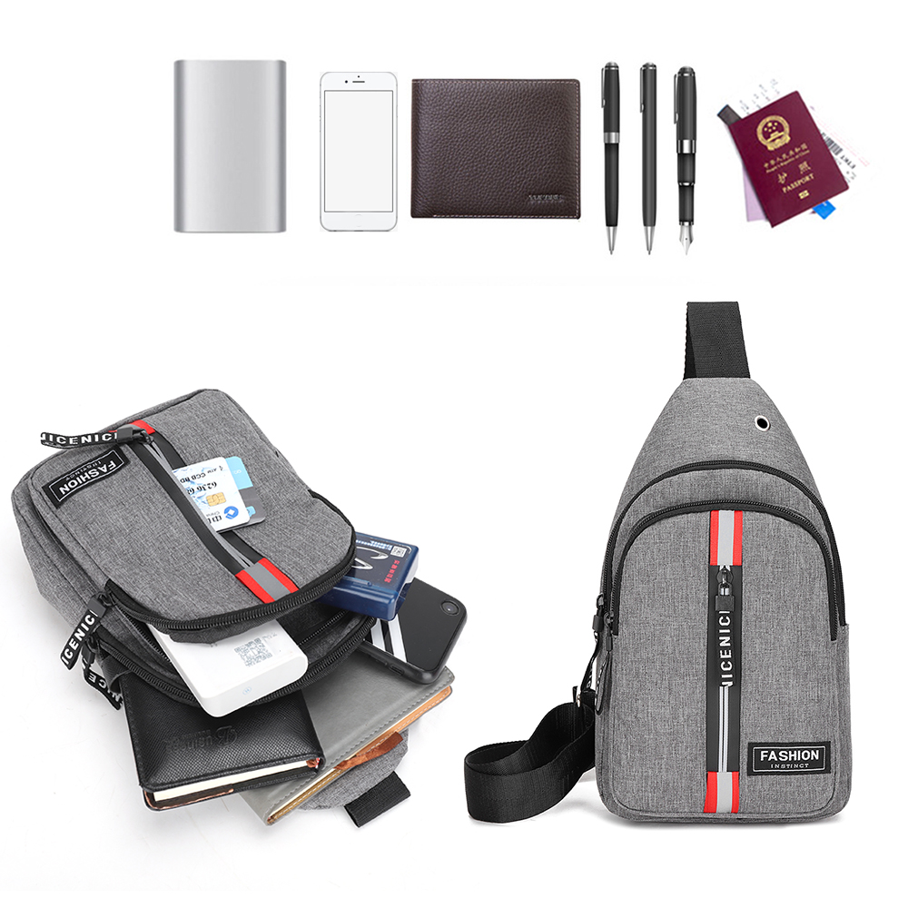 HEFLASHOR décontracté hommes poitrine Pack sacs à bandoulière mâle USB charge sac à bandoulière grande capacité sac de messager