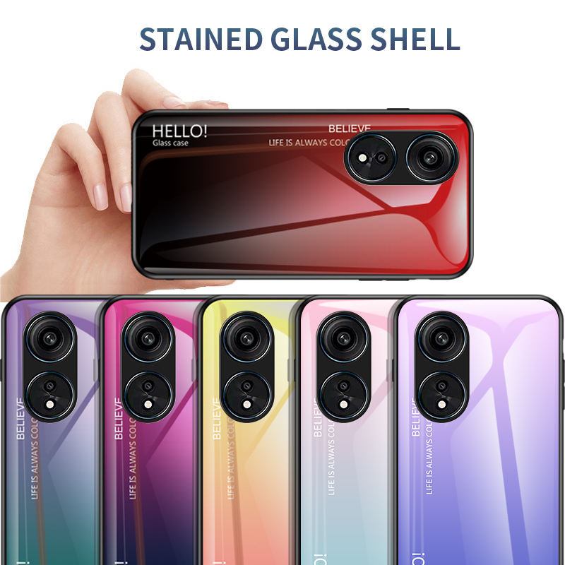 Til oppo reno 8t deksel luksuriøst hardt herdet glass gradert beskyttende bakdeksel deksel til oppo reno 8t 4g 5g reno 8t telefonskall
