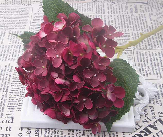 Dia 20cm stor størrelse kunstig hortensia gren silke blomst hjem dekoration bryllup: 9