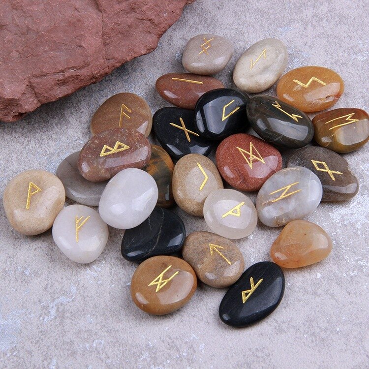 50 PCS Natural Lettering Riverstone Pebbles For Patio Garden Yard Fish Aquarium Decoration
