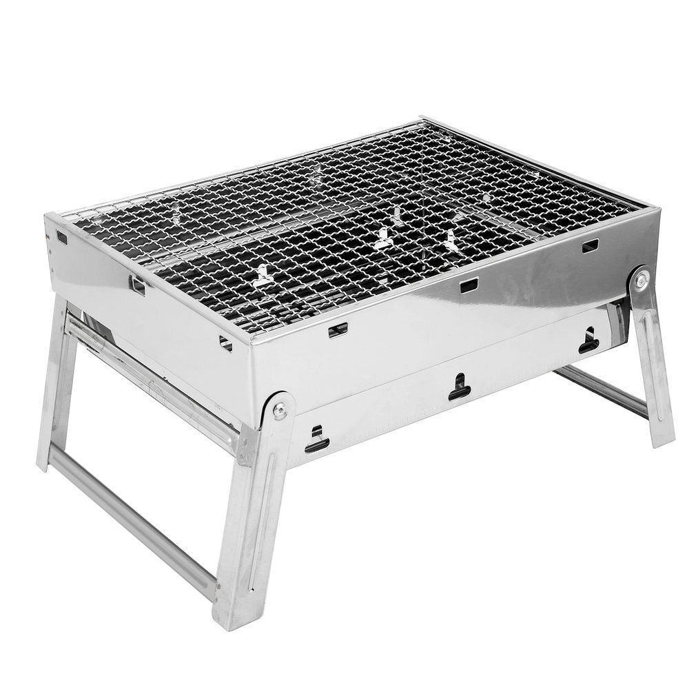 Portable Camping Barrel BBQ High Grade Stainless Steel Burn Barrel White Steel Camping Furnace CA-05A