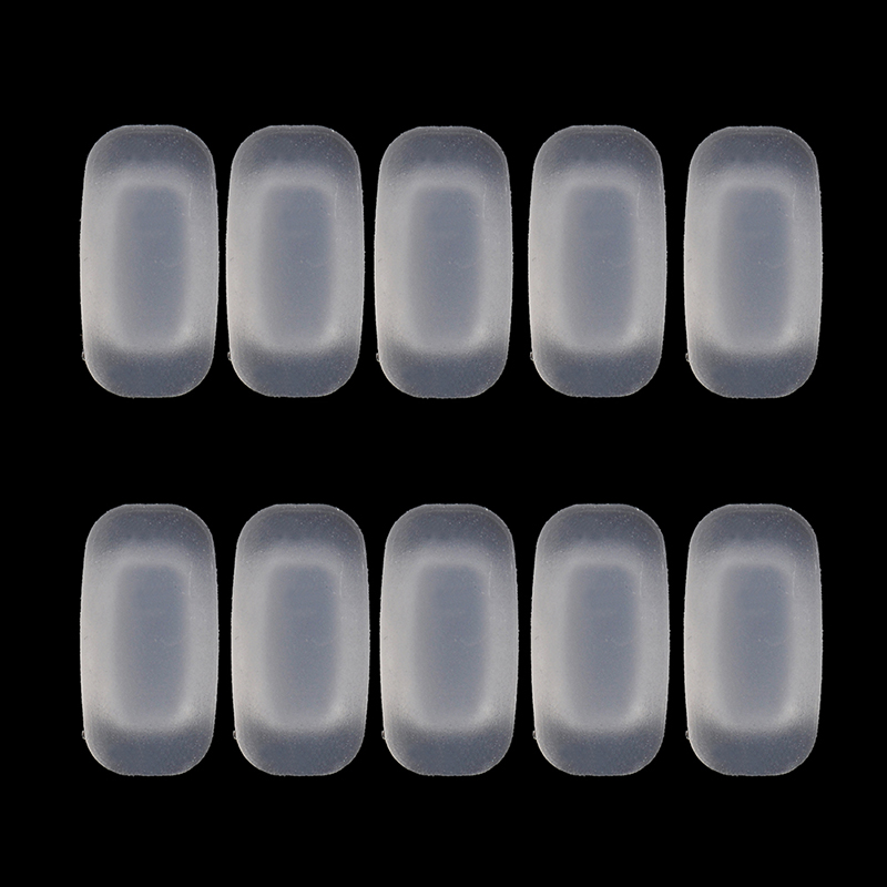 5 par firkantede, myke silikon neseputer på briller