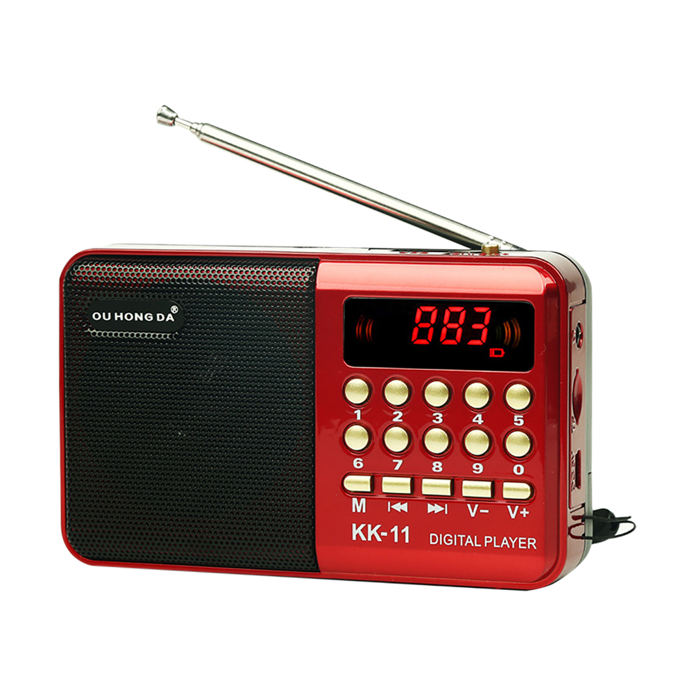 Mini Portable Radio Handheld Rechargeable Digital FM USB TF MP3 Player Music Speaker Devices Supplies