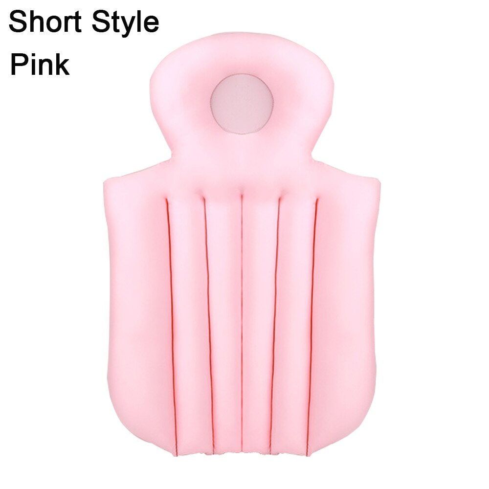 Cojín de bañera plegable para adultos, almohada de descanso para la cabeza de SPA, almohadilla de baño para bebé, cama de baño antideslizante para cuello y espalda, almohada de bañera para relajarse: pink-Short style