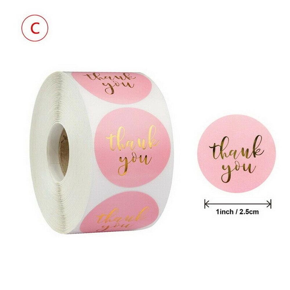 500pcs Round Labels Kraft Paper Thank You Sticker Dragees Candy Bag Flower Box Cake Boxes And Packaging Wedding Stickers