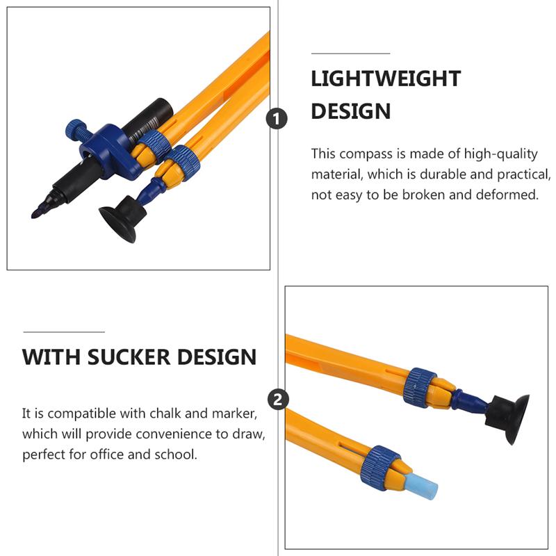 Plastic Compasses Math Teaching Tool Large Practical Geometry Drawing Tool Chalk Marker Compass School Office StationerySupplies