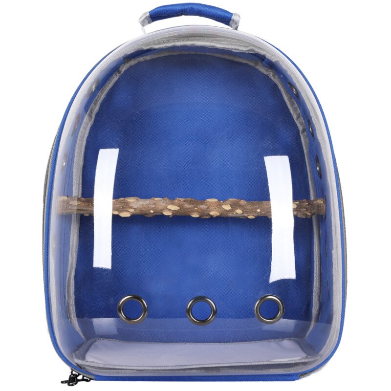 Zaino da viaggio per pappagalli per animali domestici gabbia per uccelli trasparente grande scatola di trasporto per cabina portatile zaino grigio: royal blue