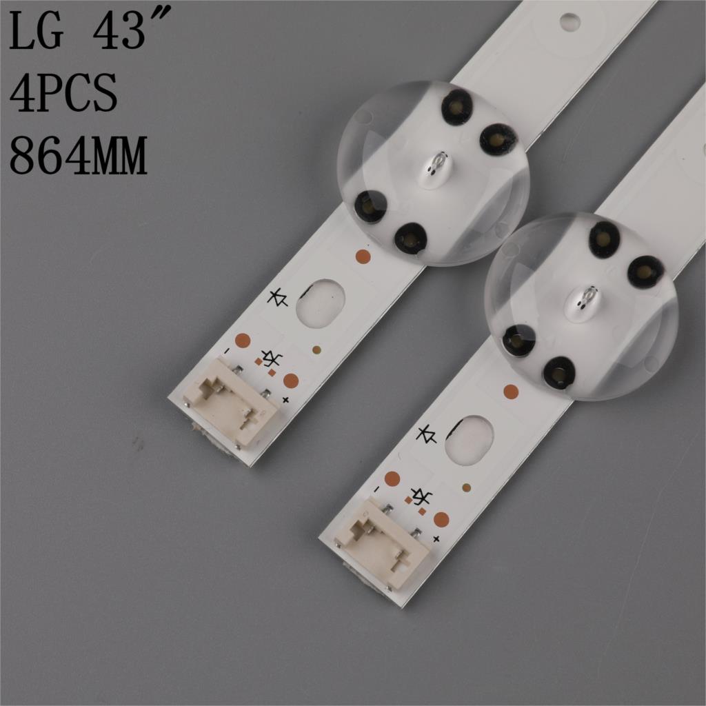 4 x LED Backlight for LG 43" V17 ART3 2867 TV 43UF6500 43VH6100-CB LC430DQE 43LJ614V 43LV340C 43UJ6565 6916L-2744A/2743A 10-LEDs