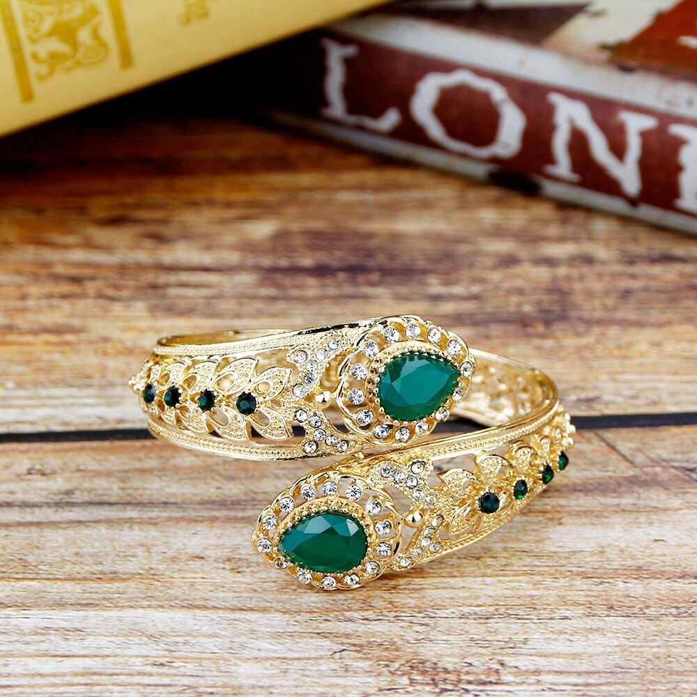 Sunspicems-brazalete marroquí para mujer, Color dorado, joyería de boda, bisutería tradicional de Argelia,: Color dorado