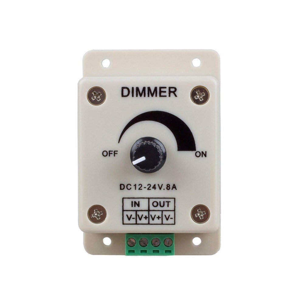 Ledd dimmer  dc12-24v 8a regulator justerbar lysstyrkebryterkontroller for enkeltfarget stripelys