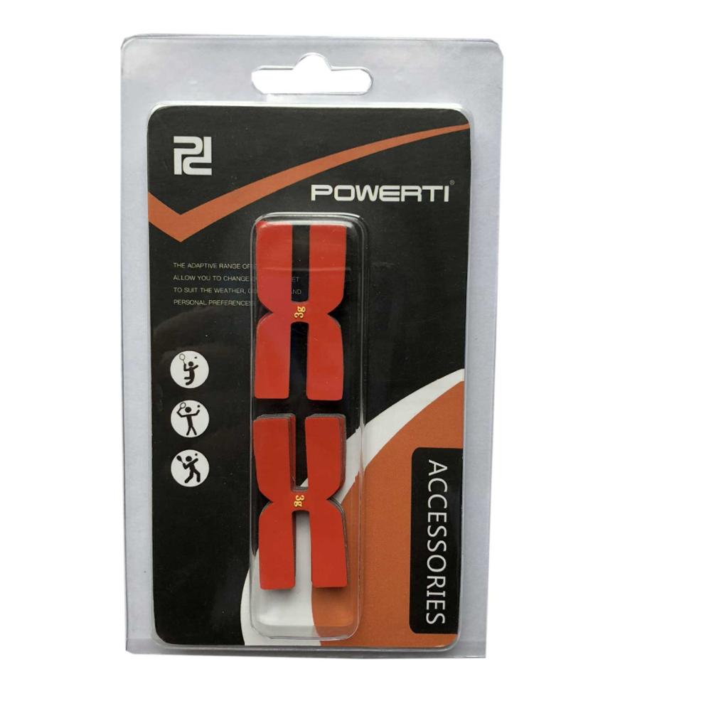 Powerti Tennis Racket Weight and Balance Strips , Balancer Type H 3g Silicone for Tennis Racket Balance Bar 6pcs/card: red