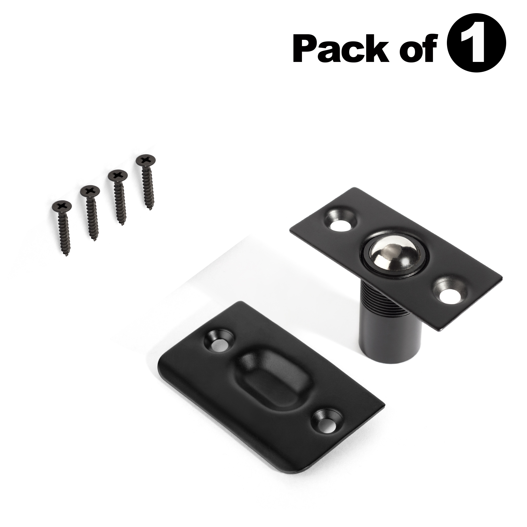 Ball Roller Spring Door Latch Hardware Brass Cabinet Closet Catch Brushed Satin and Black Gate Door Catcher: black