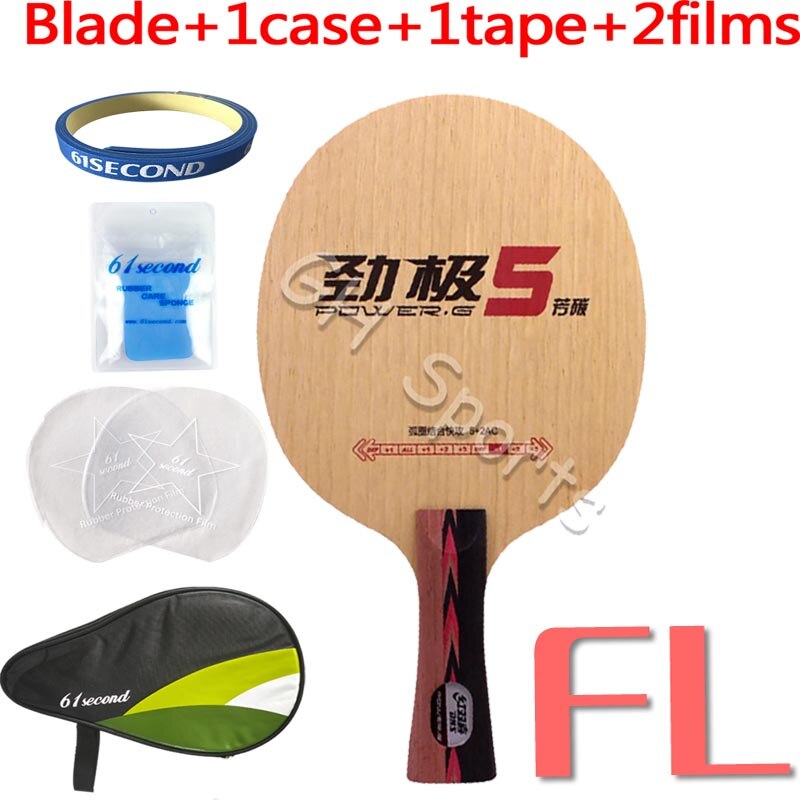 DHS Malong nouvelle puissance. G5 PG5 PG 5 lame de Tennis de Table 5 bois + 2 Arylate carbone ALC raquette Ping-Pong batte: FL with HM case