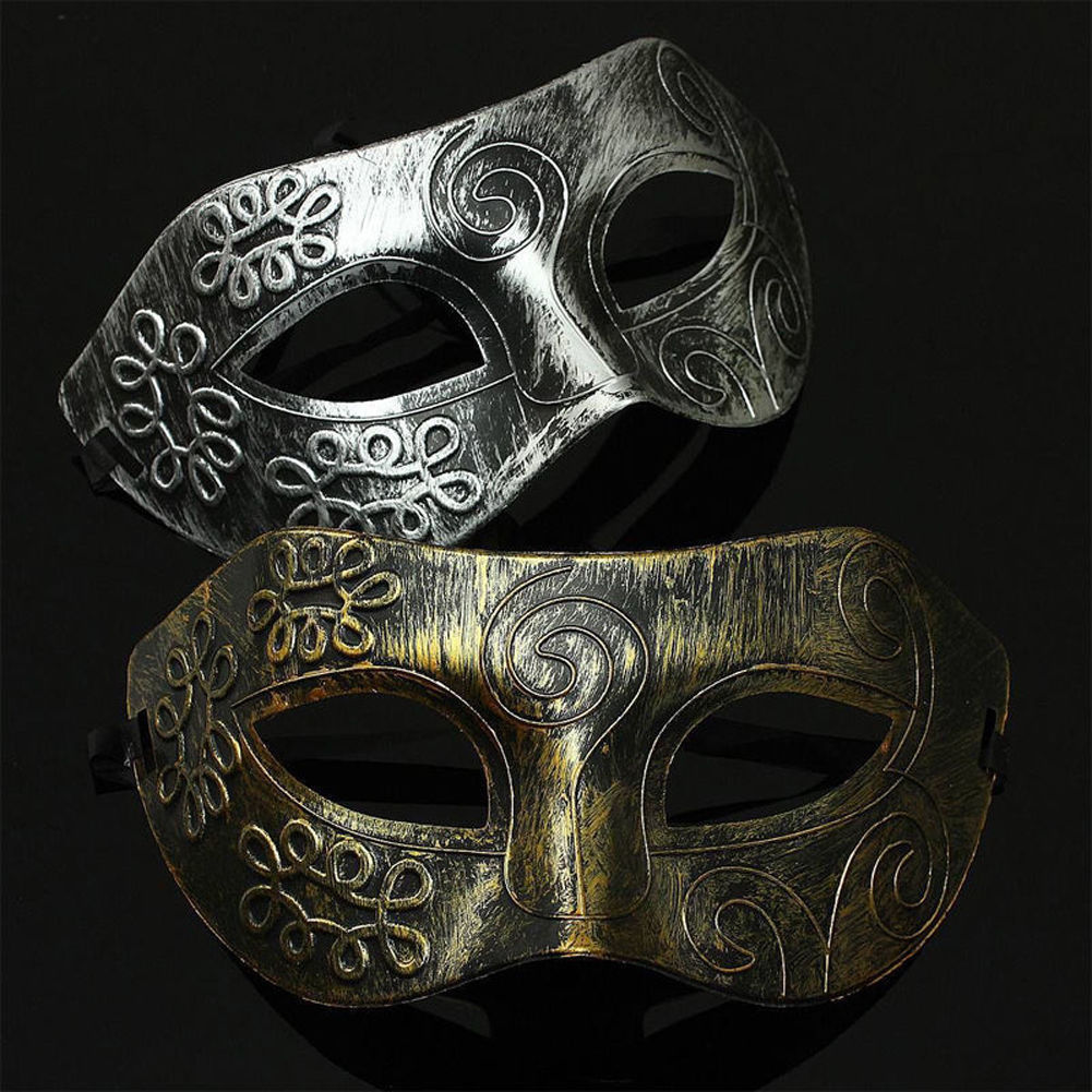 Party Gezichtsmasker Mooie Mannen Gepolijst Antiek Zilver/Goud Venetiaanse Mardi Gras Party Ball Masker Voor volwassenen