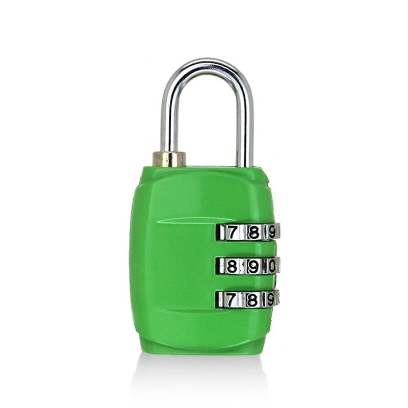 Luggage Travel Lock 3 Dial Travel Padlock Simple Door Lock Password Lock Combination for Luggage Suitcase Baggage Gym Locker: Green