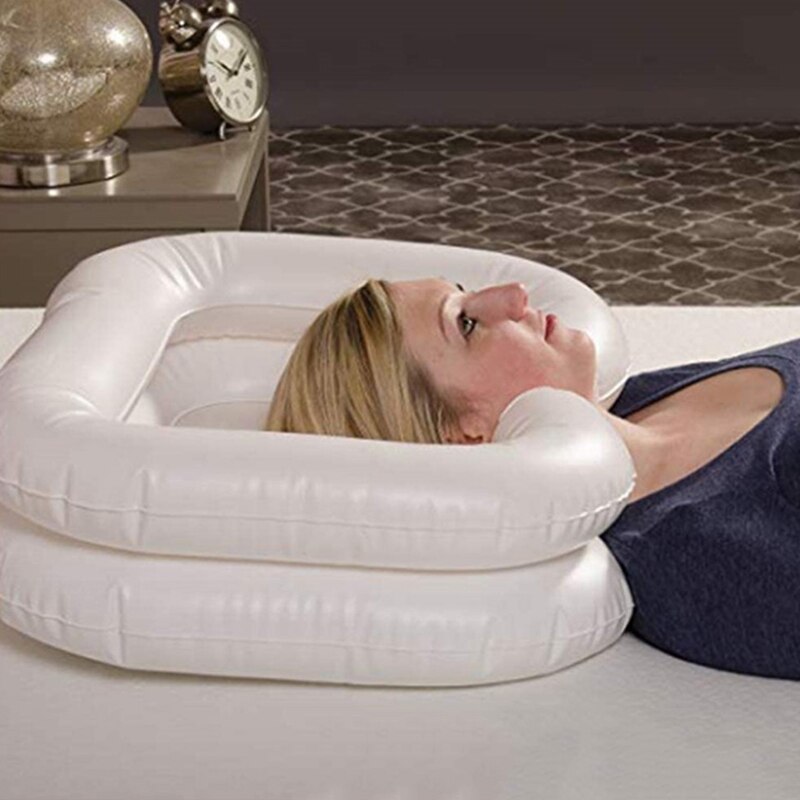 Elderly Care Handicapped Inflatable Hair Washing Basin Shampoo Tray Assistive Aid Portable PVC Inflatable Wash Basin With Drain