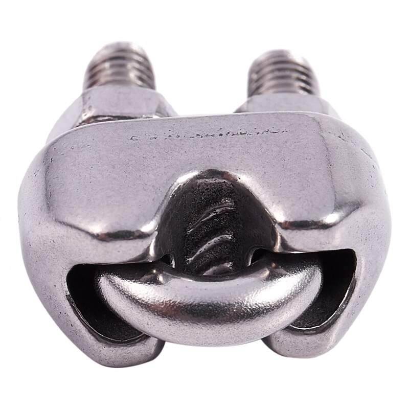 4Pcs Stainless Steel Cable Clip Saddle Clamp & 10 Pcs m Duplex Clips Stainless Steel Wire Cable Rope Grips Clamps