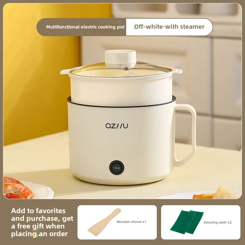 Multifunktionaler Mini-Elektroherd für Höhle Heimgebrauch, Edelstahl, Studentenwohnheim, Schlafzimmer, Kochtopf, kleiner Fritteuse-Topf: Grün