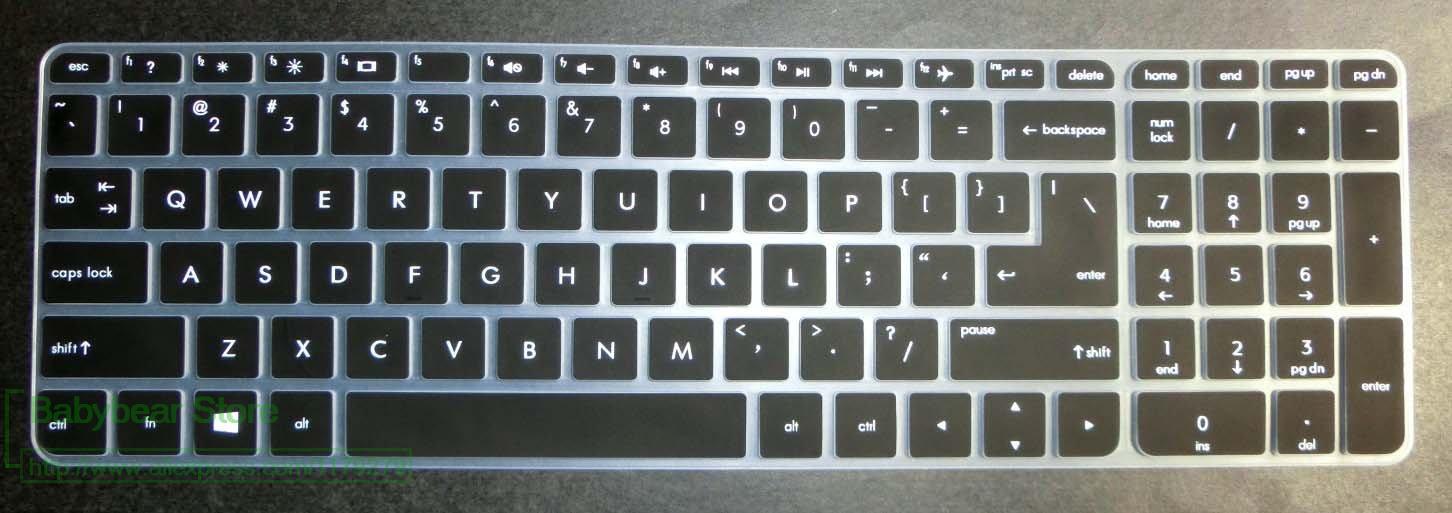 15.6" Laptop Keyboard Protector Skin - Ultra-thin Silicone Dustproof Cover for HP Pavilion Envy 15 Series