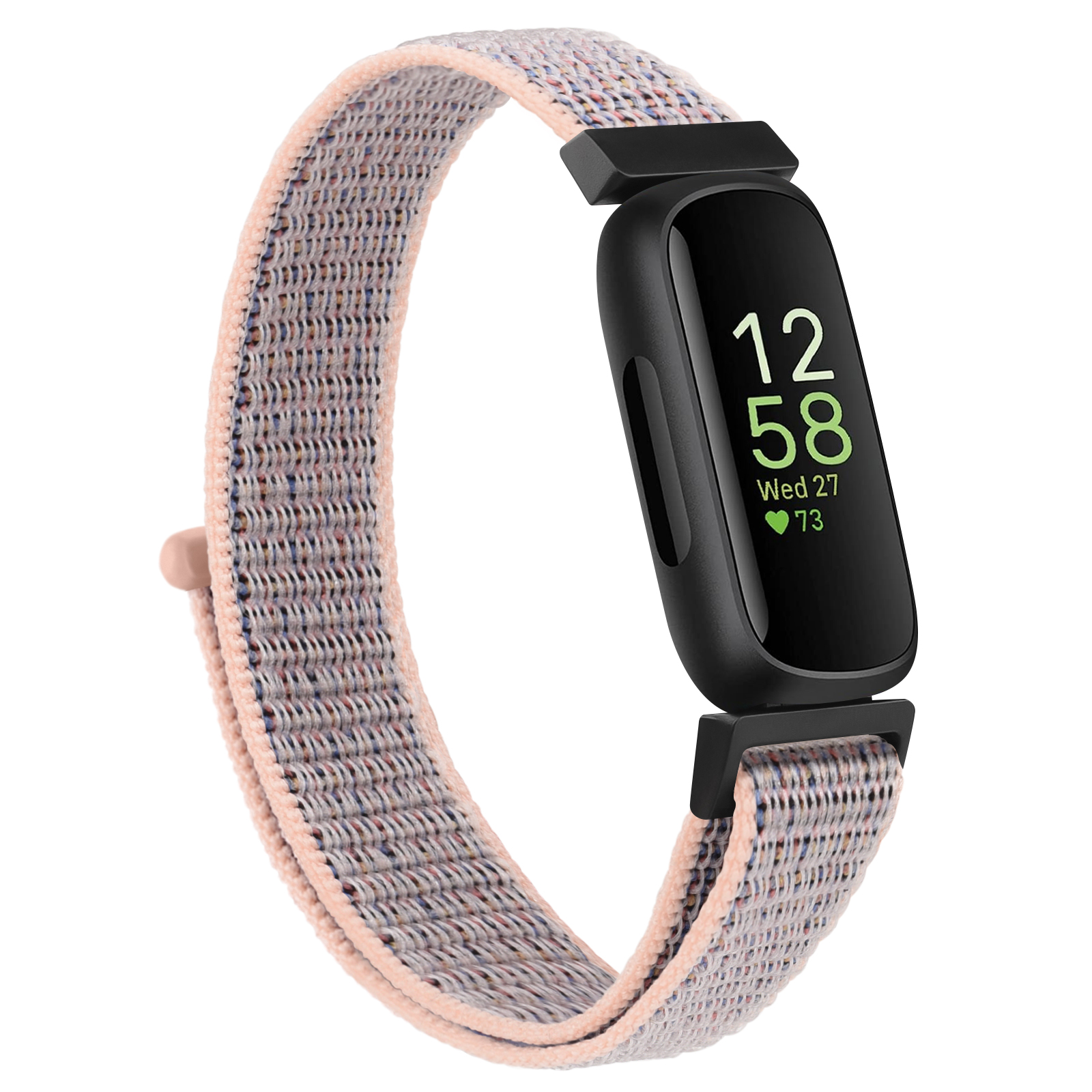 Correa de nailon para reloj Fitbit Inspire 3, repuesto ajustable, accesorios de pulsera, reloj inteligente deportivo: Negro y gris