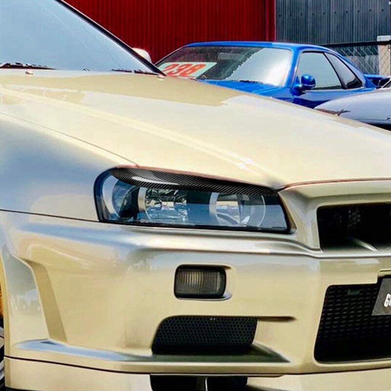 Auto Styling Scheinwerfer Augenbrauen Augenlider Aufkleber trimmen für Nissan Horizont R34 GTR GT-T 1999 2000 2001 2002