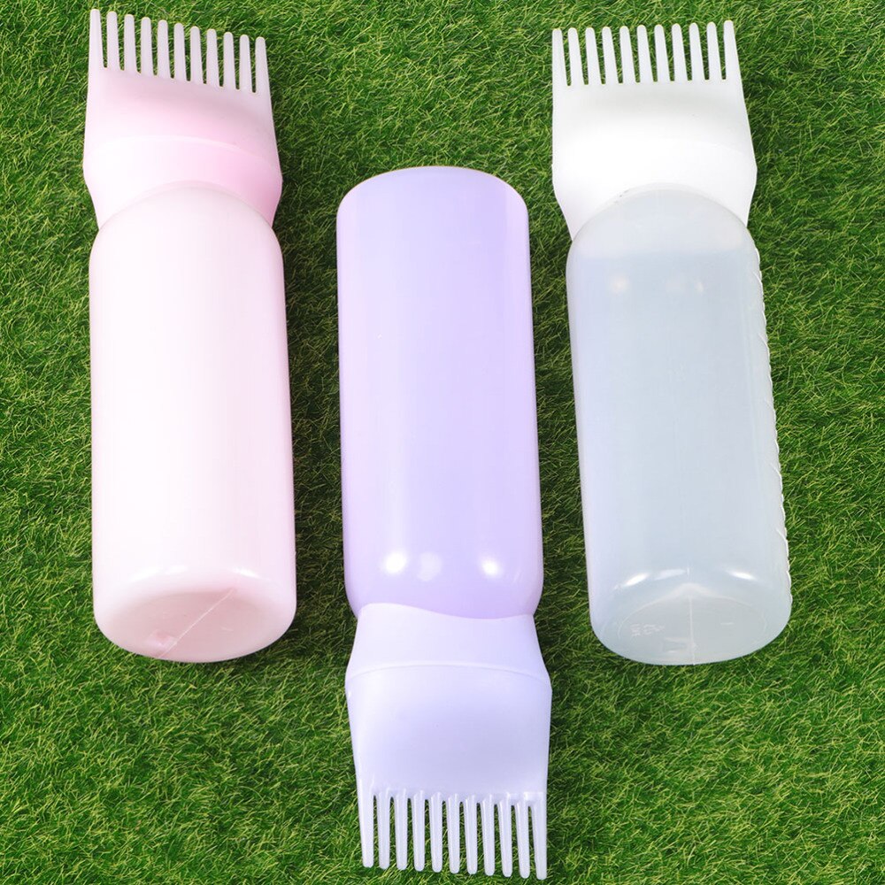 3Pcs Duurzaam Haarkleuring Haarverf Fles Shampoo Kam Fles Kam Applicator Voor Cleaning Salon