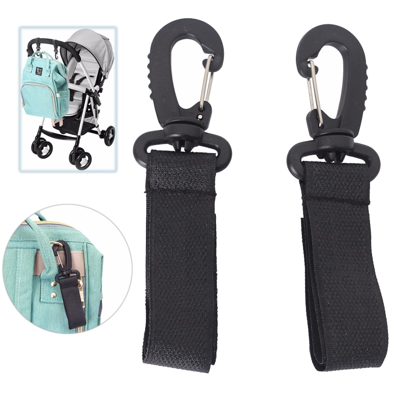 2 uds. Clip de cierre de Gancho del Cochecito de bebé hebilla de soporte de carga de Metal colgador de bolsa de pañales ganchos accesorios de cochecito de bebé