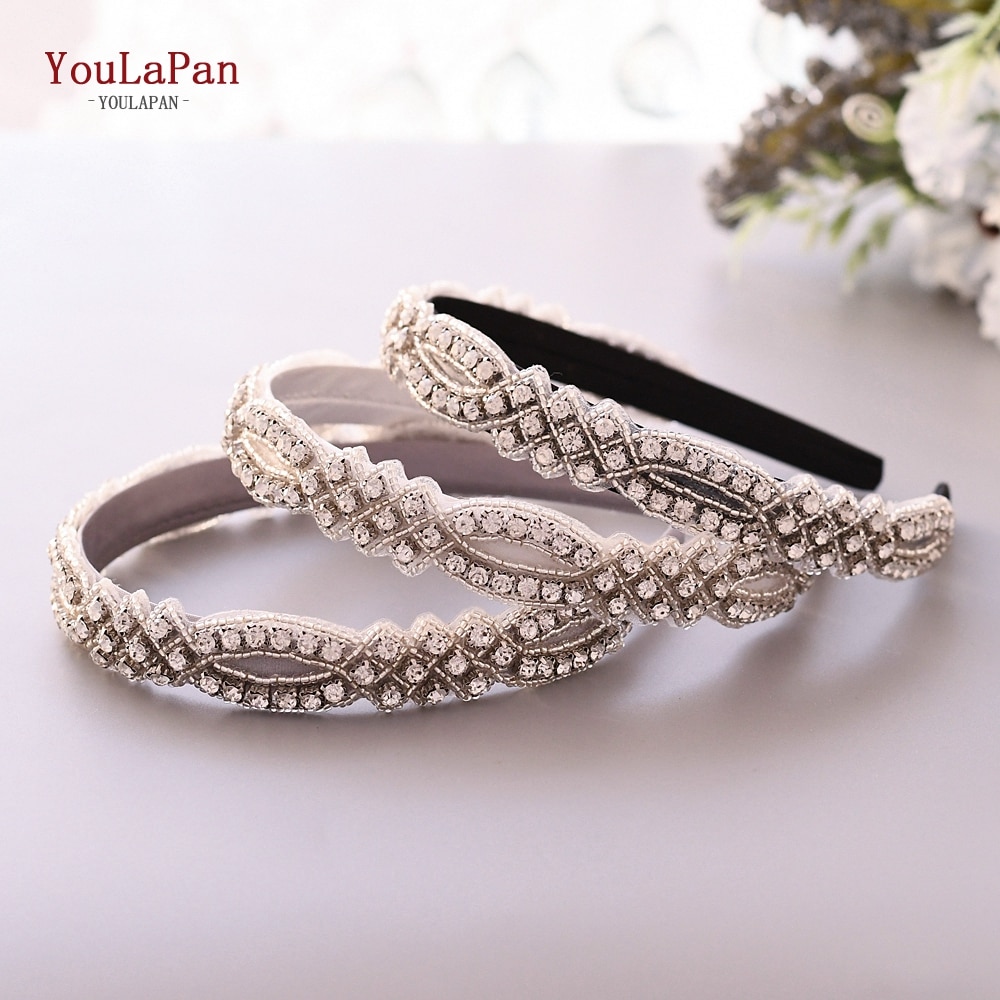 Youlapan  s332- fg luxe glinsterende strass hoofdband bruids haarband dames haaraccessoires bruiloft haarsieraden