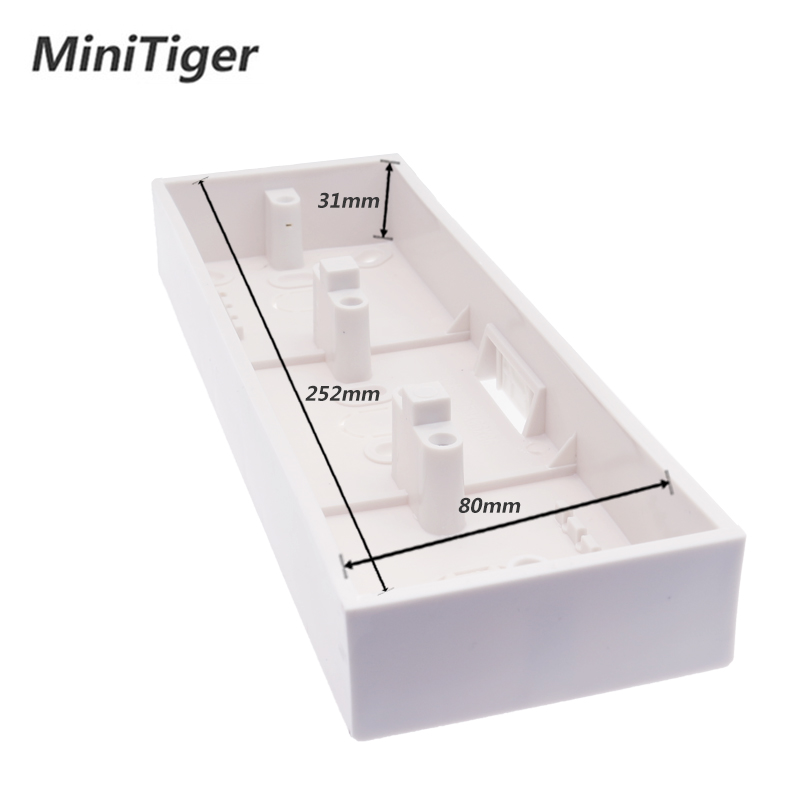 Esooli ekstern monteringsboks 258mm*86mm*34mm til 86 type triple touch-afbryder eller stikkontakt gælder for enhver position på vægoverfladen