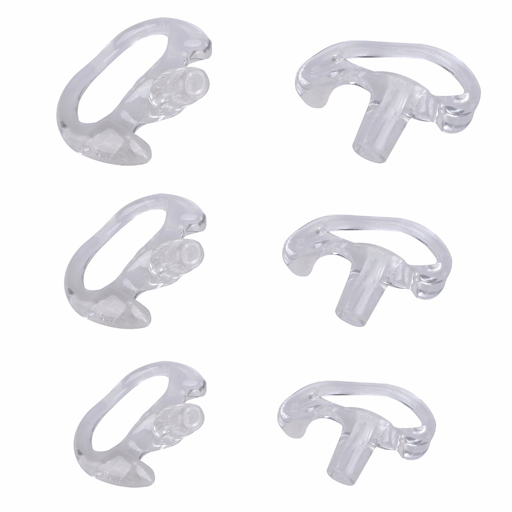 YIDATON-auriculares blandos de silicona blanca para Walkie Talkie, auricular de tubo acústico oculto, tamaño pequeño/Medio/grande, 3 pares