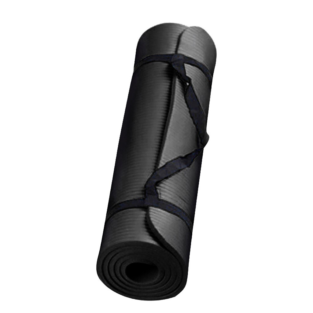 Kleine 15 mm dikke yogamat dik en antislip acupressuur duurzame sportfitness yogamat om af te vallen rubber materiaal kussen: Zwart